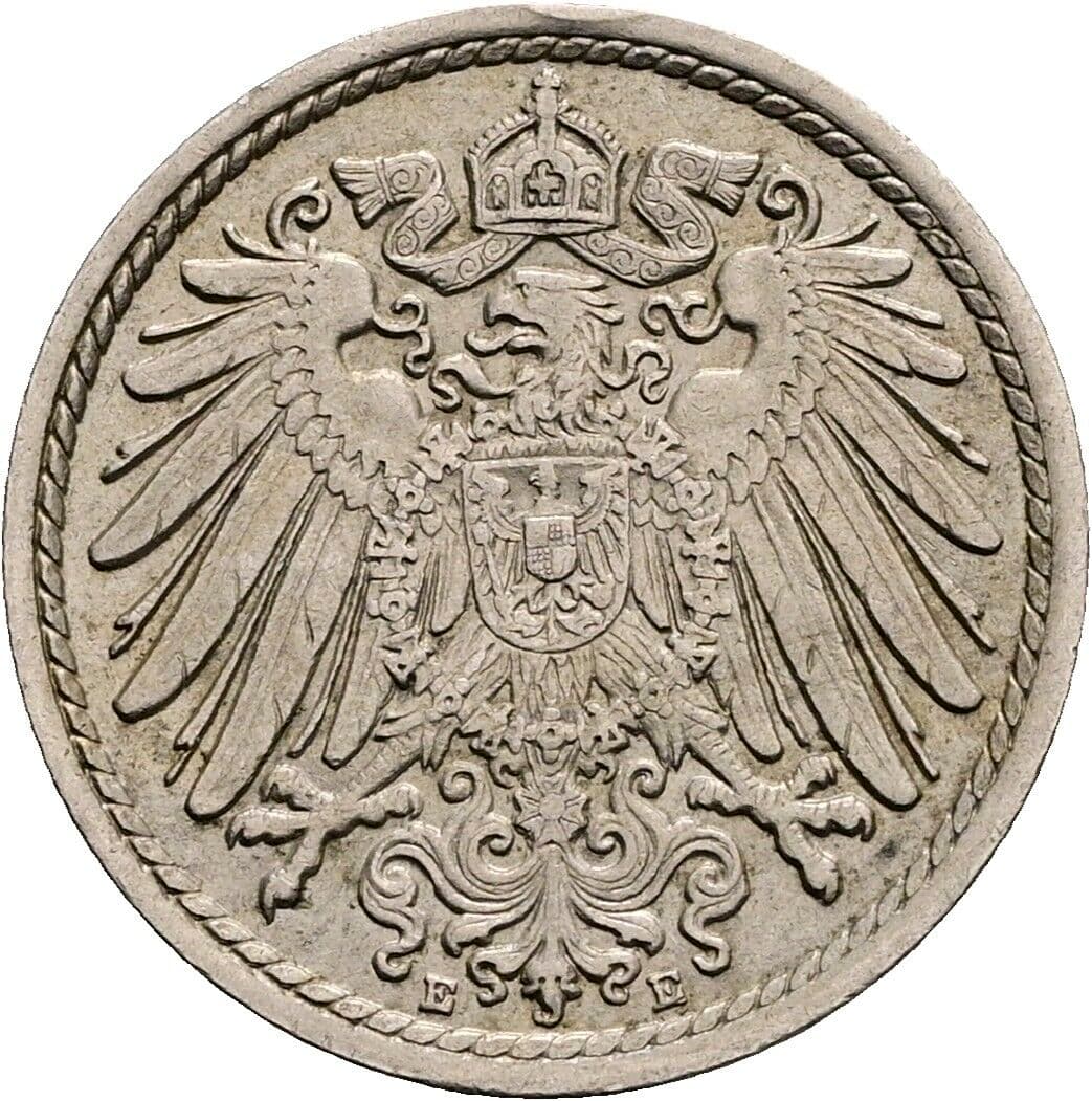 5 Pfennig 1913 E – Rückseite