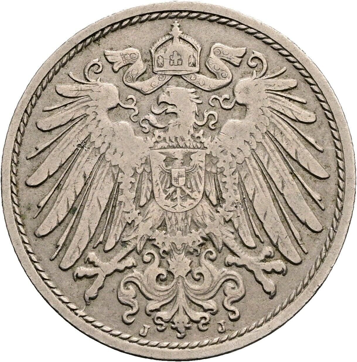 10 Pfennig 1906 J – Rückseite