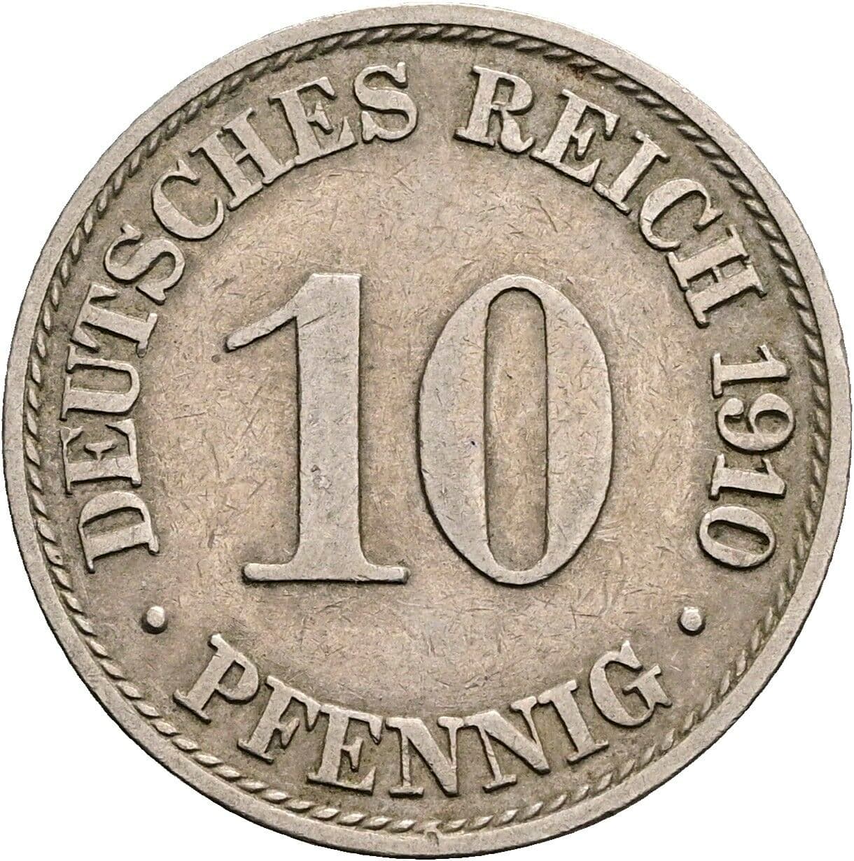 10 Pfennig 1910 A – Vorderseite