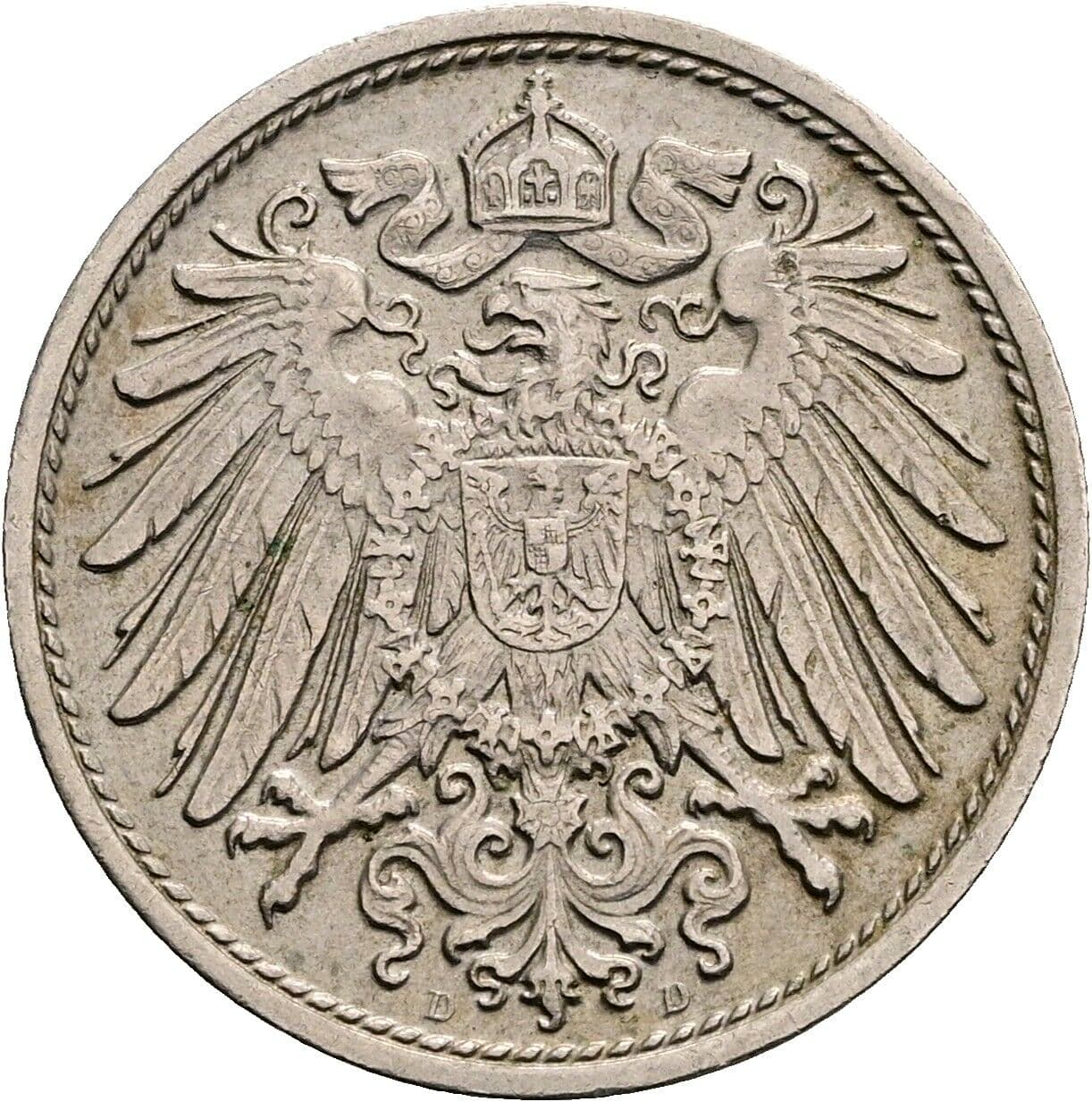10 Pfennig 1913 D – Rückseite
