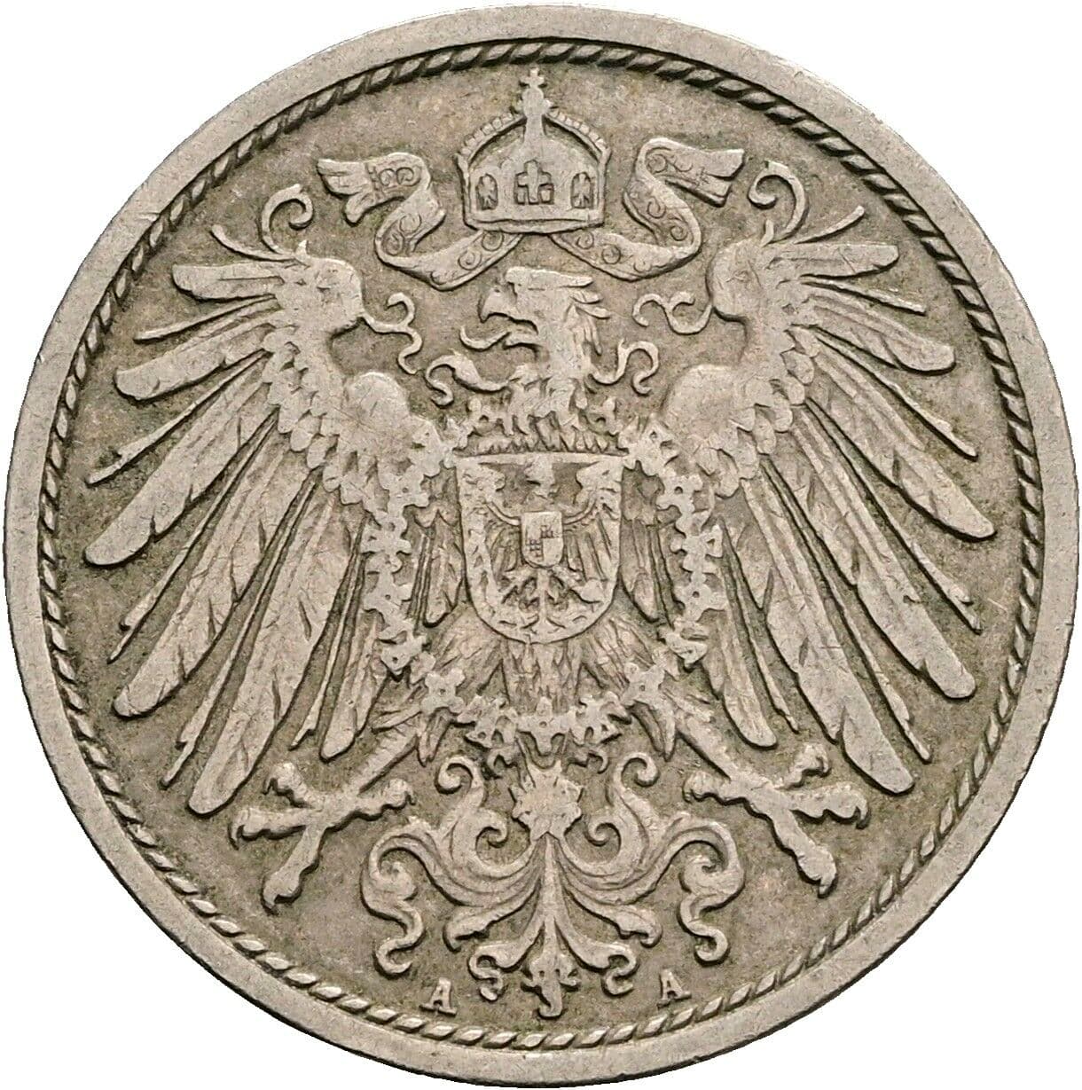 10 Pfennig 1910 A – Rückseite