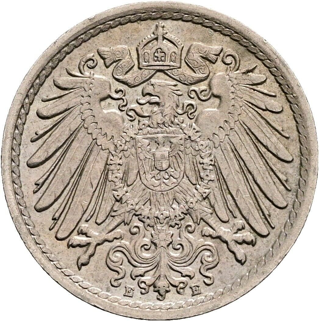 5 Pfennig 1914 E – Rückseite