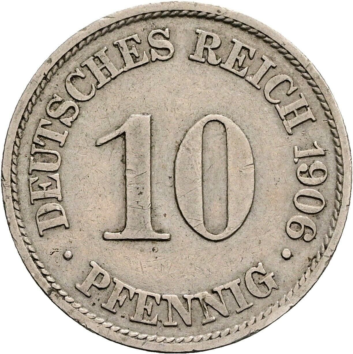 10 Pfennig 1906 A – Vorderseite
