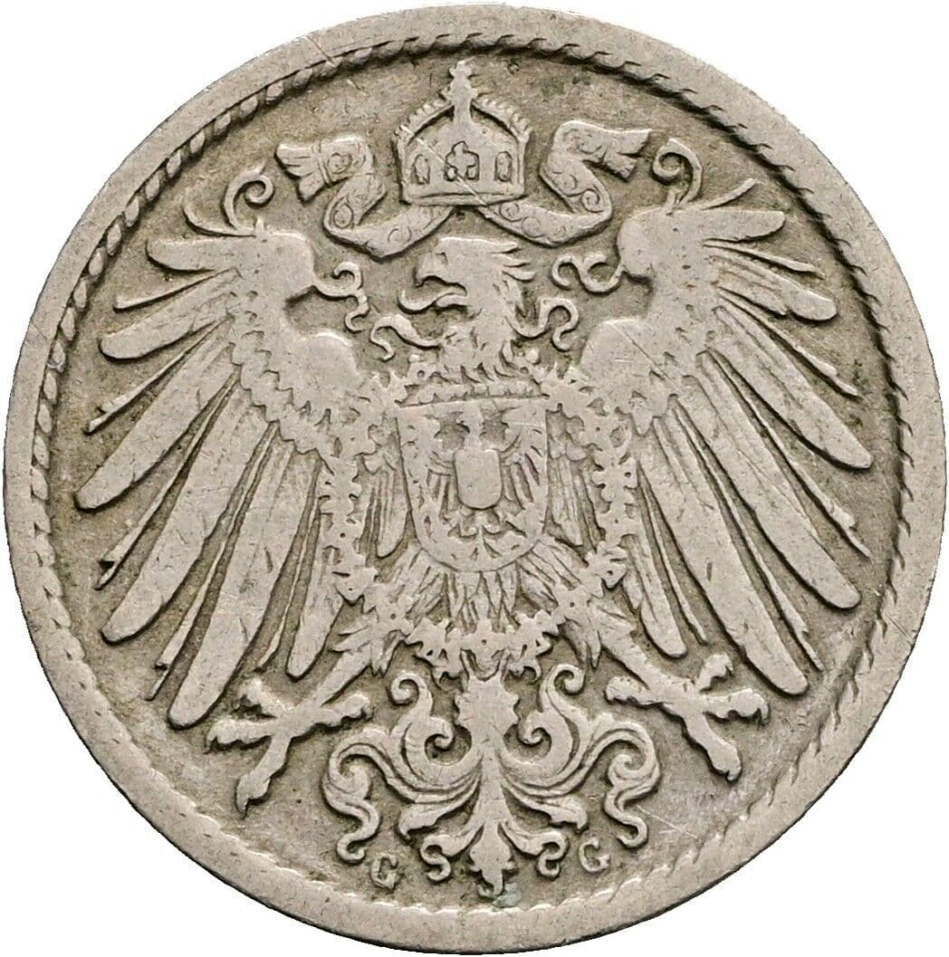 5 Pfennig 1902 G – Rückseite