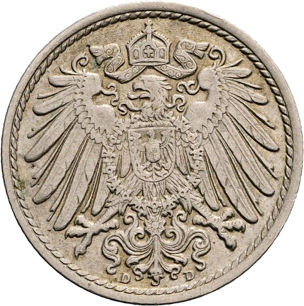 5 Pfennig 1914 D – Rückseite