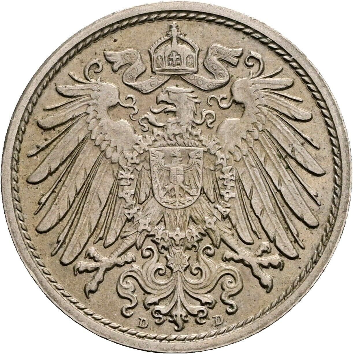 10 Pfennig 1913 D – Rückseite