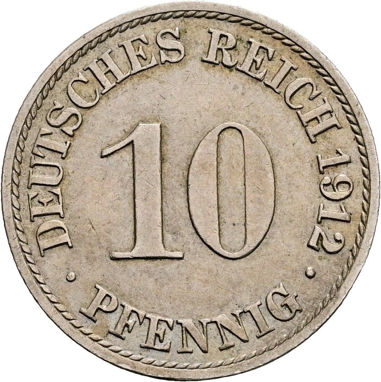 10 Pfennig 1912 A – Vorderseite