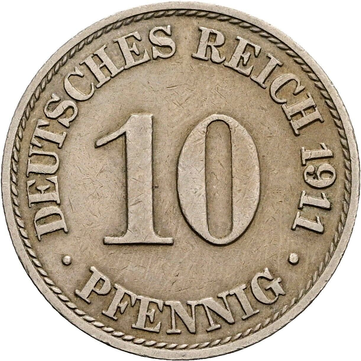 10 Pfennig 1911 A – Vorderseite