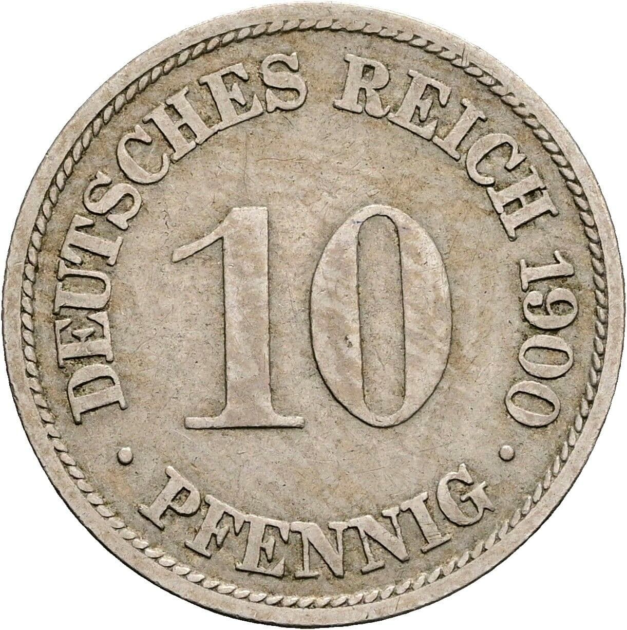 10 Pfennig 1900 F – Vorderseite