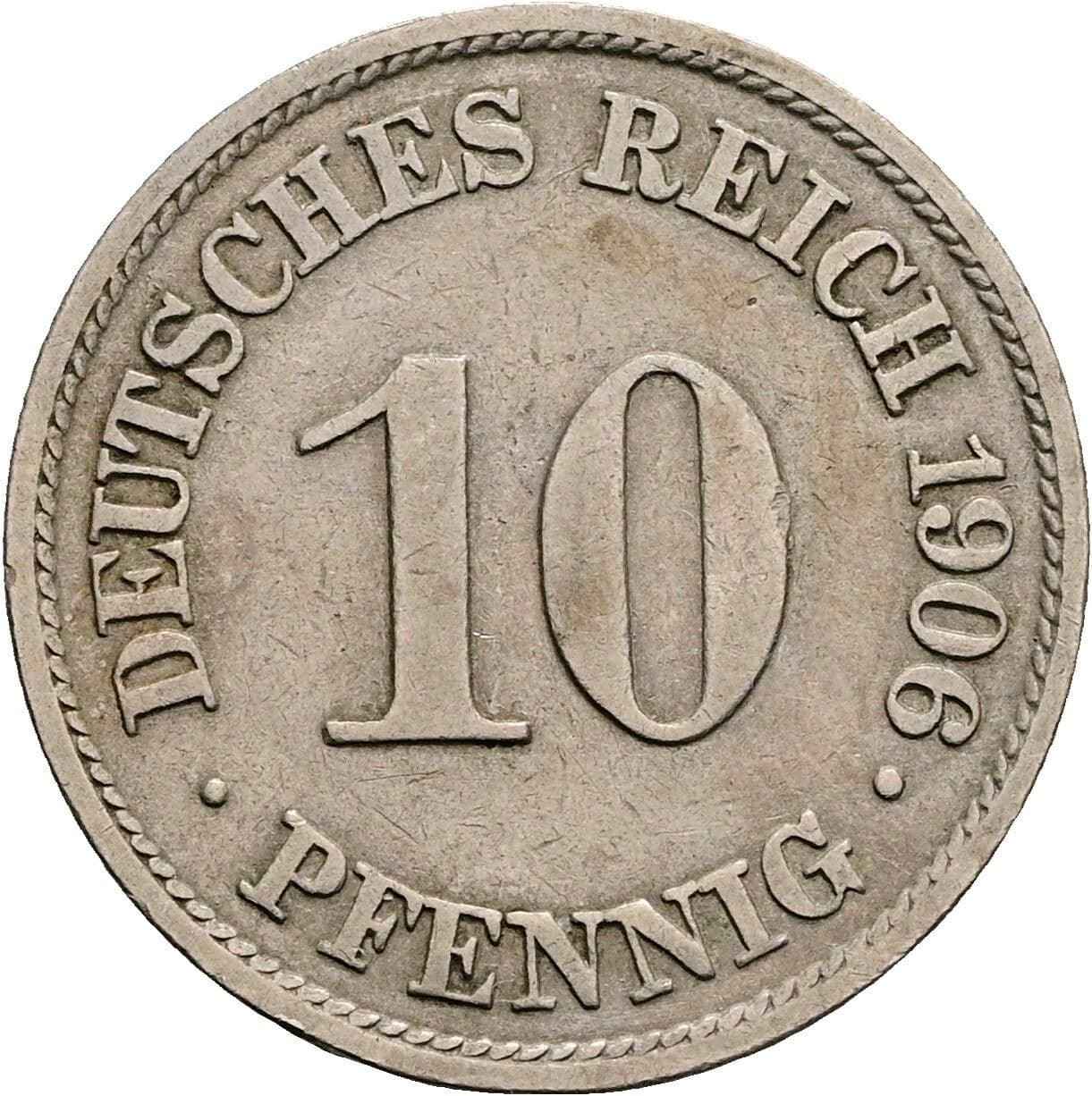 10 Pfennig 1906 A – Vorderseite