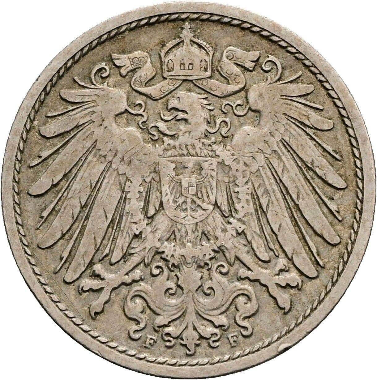 10 Pfennig 1900 F – Rückseite