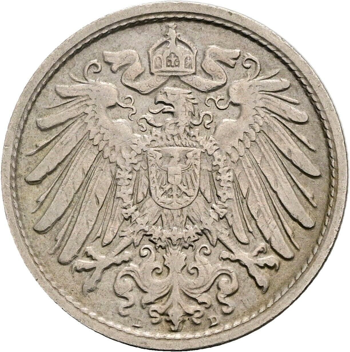 10 Pfennig 1912 D – Rückseite
