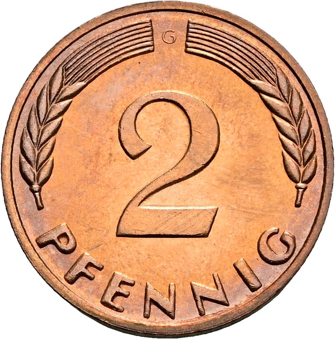 2 Pfennig 1965 G – Vorderseite