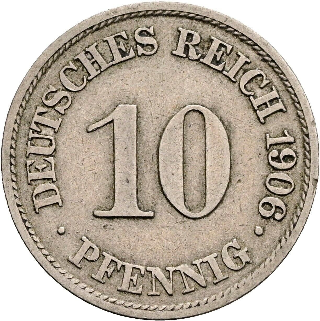 10 Pfennig 1906 A – Vorderseite
