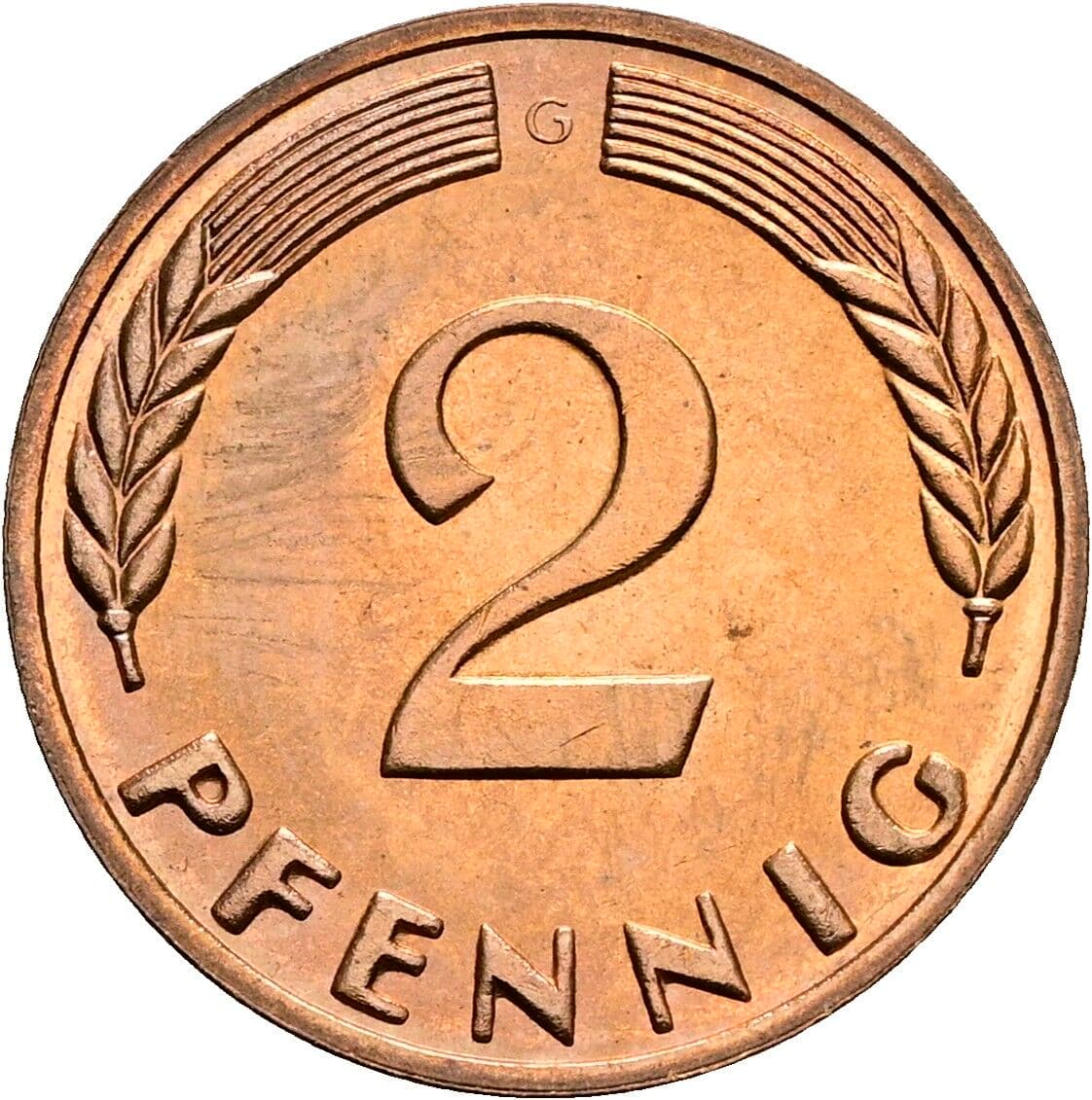 2 Pfennig 1965 G – Vorderseite