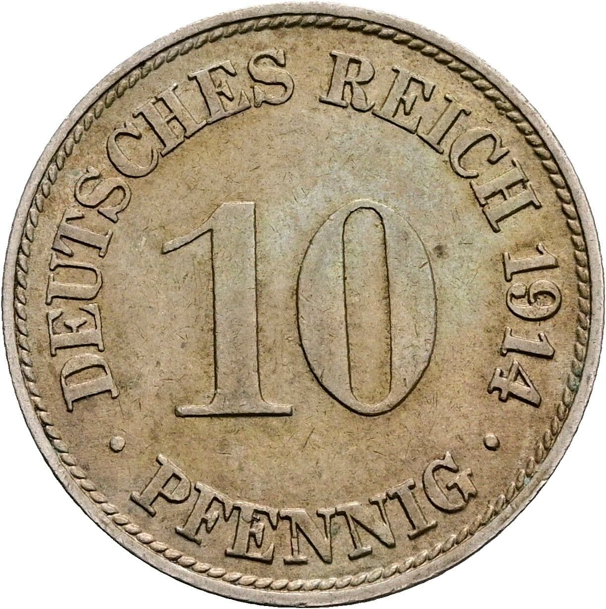 10 Pfennig 1914 F – Vorderseite