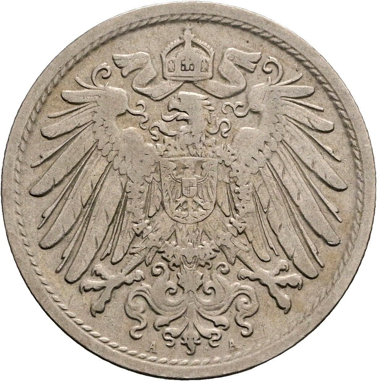 10 Pfennig 1907 A – Rückseite