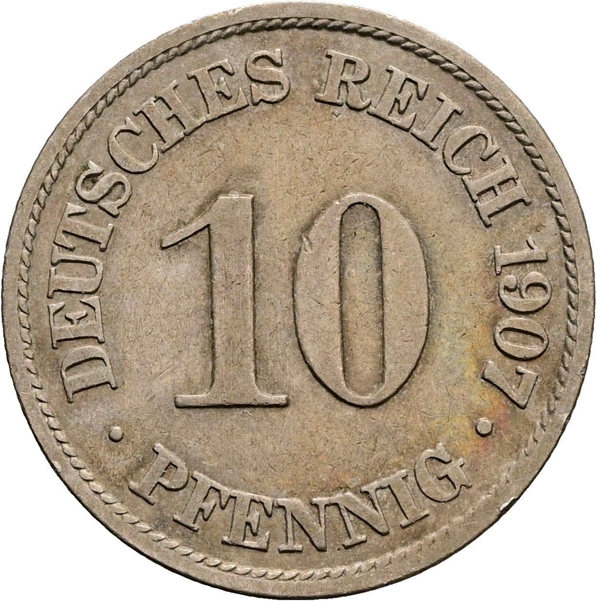 10 Pfennig 1907 A – Vorderseite