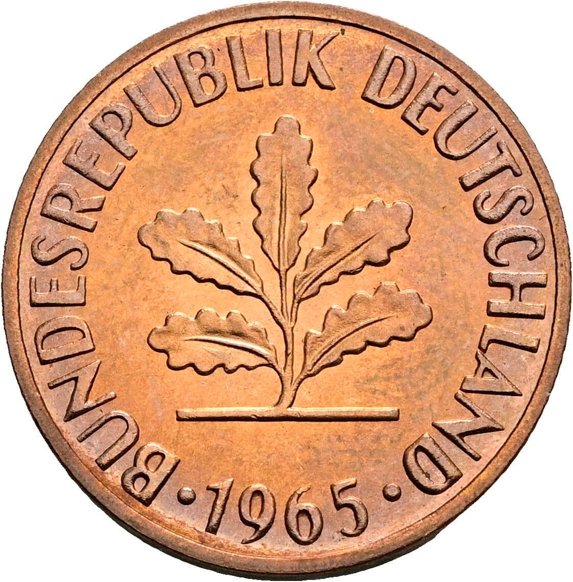 2 Pfennig 1965 G – Rückseite