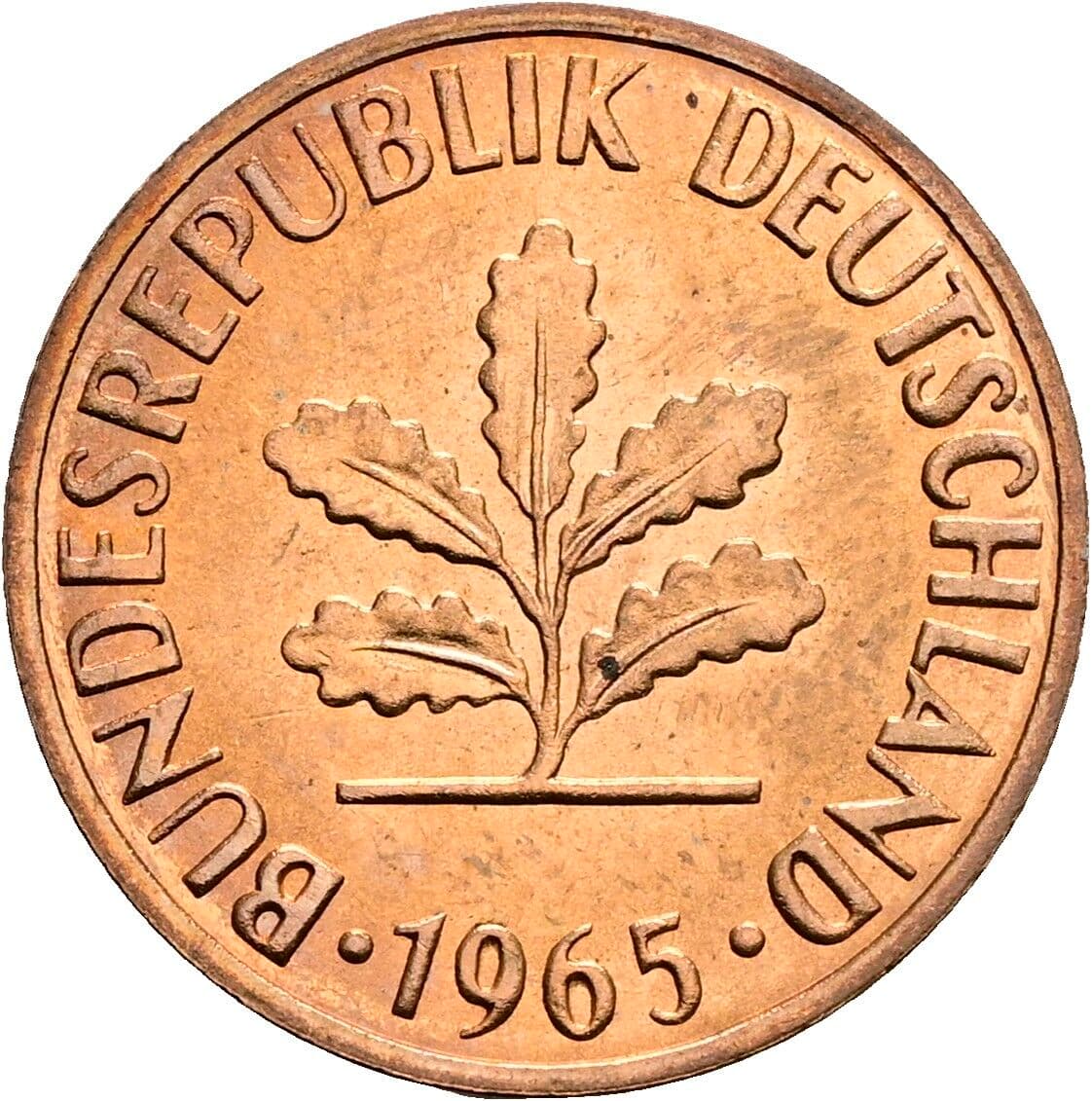 2 Pfennig 1965 G – Rückseite