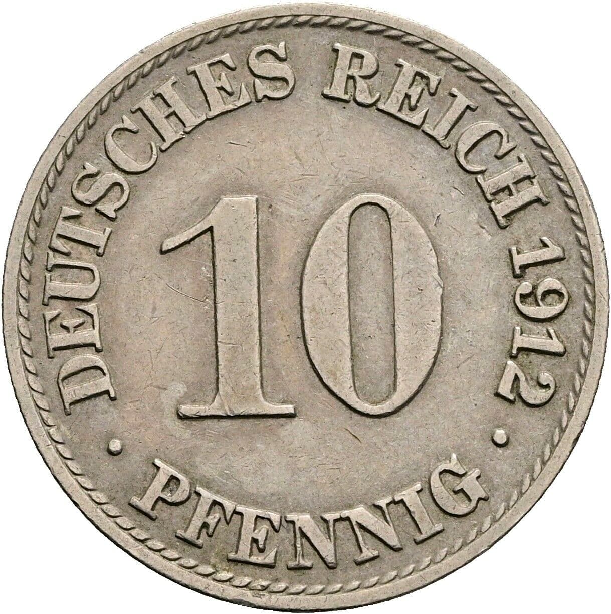 10 Pfennig 1912 A – Vorderseite