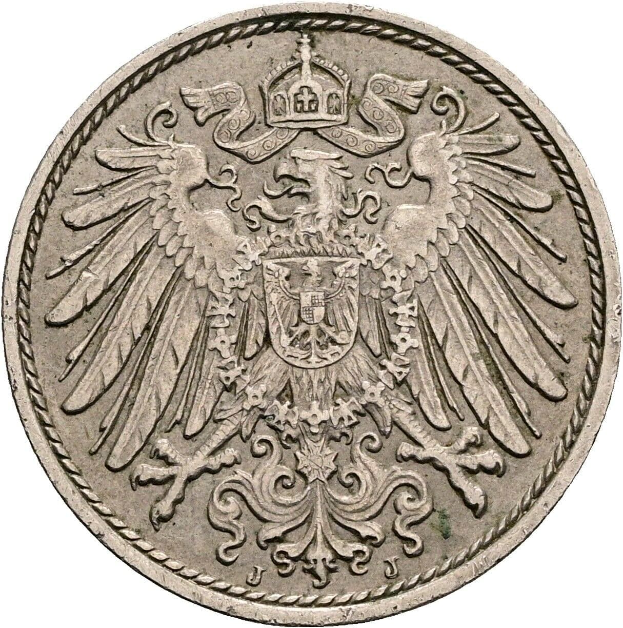 10 Pfennig 1914 J – Rückseite