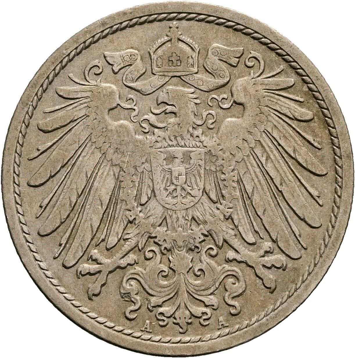 10 Pfennig 1907 A – Rückseite