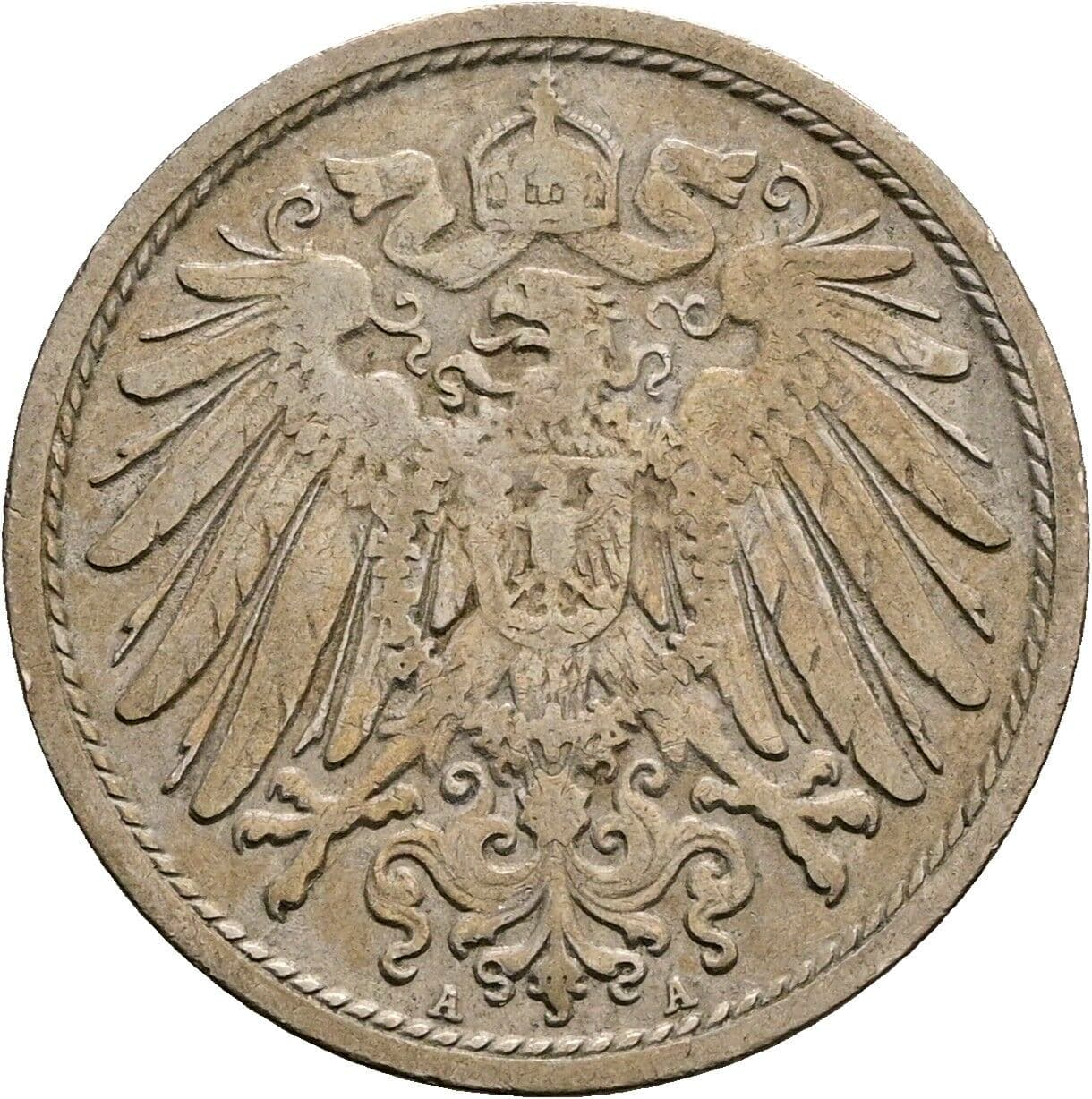10 Pfennig 1907 A – Rückseite