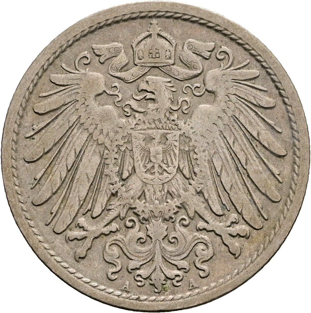 10 Pfennig 1908 A – Rückseite