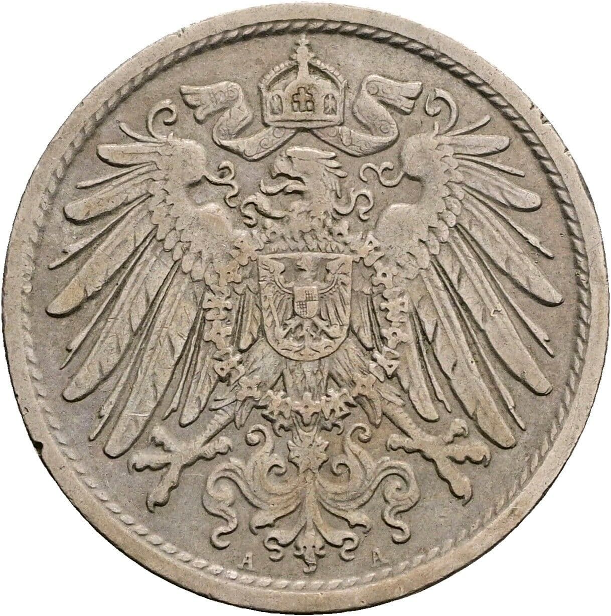 10 Pfennig 1912 A – Rückseite