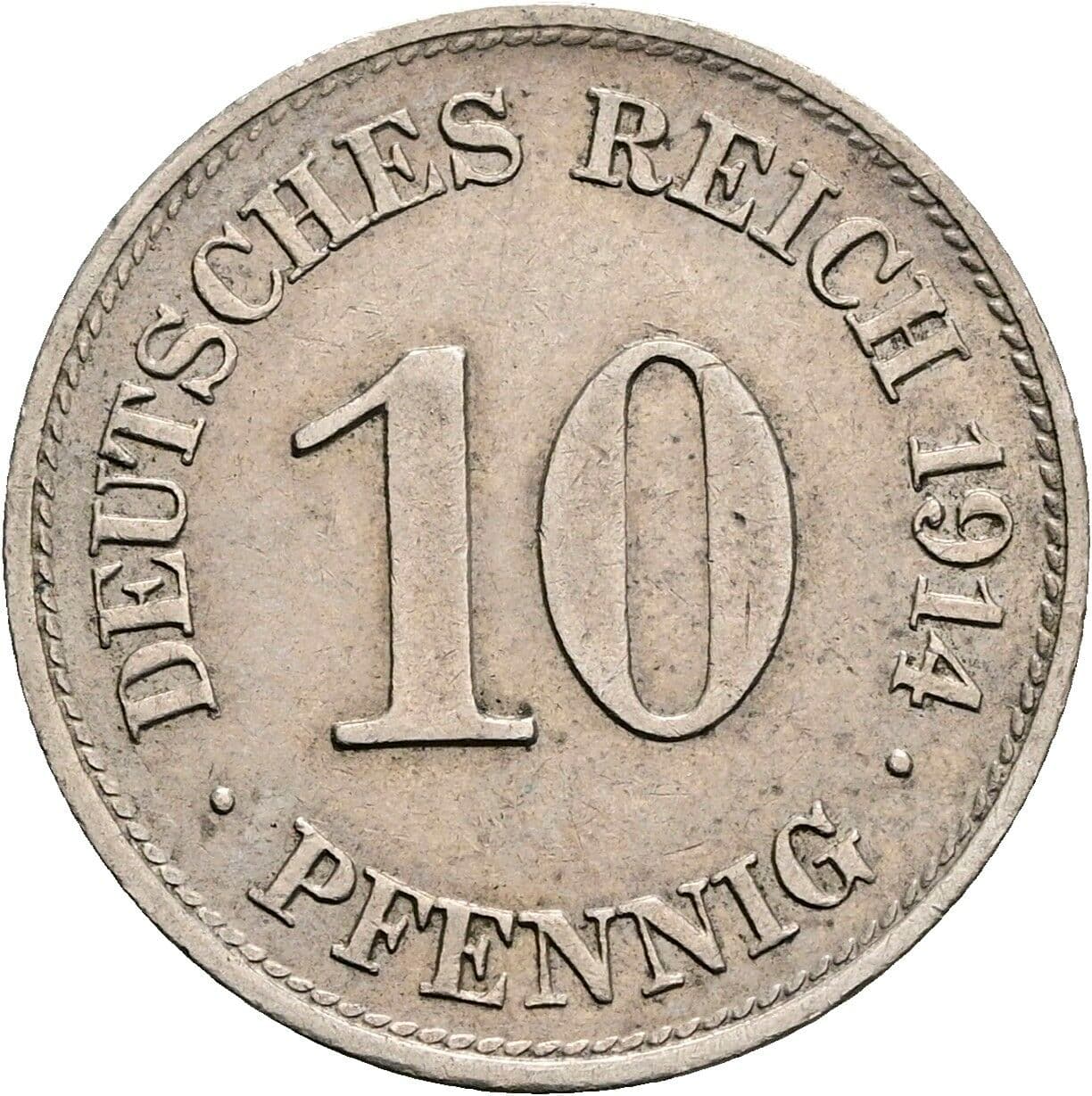 10 Pfennig 1914 E – Vorderseite