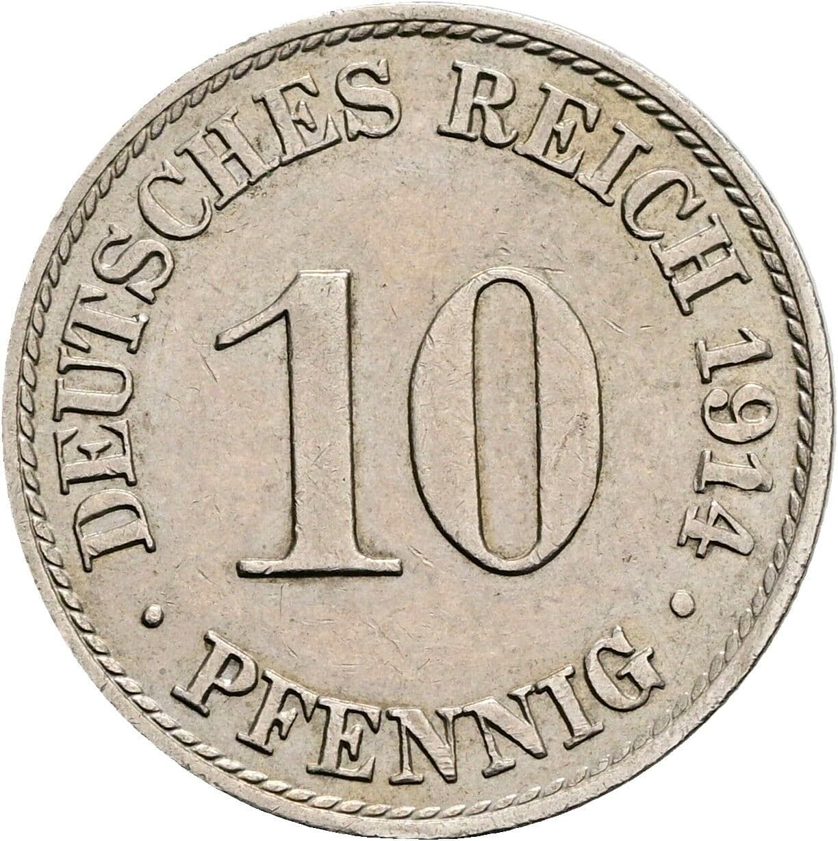 10 Pfennig 1914 A – Vorderseite