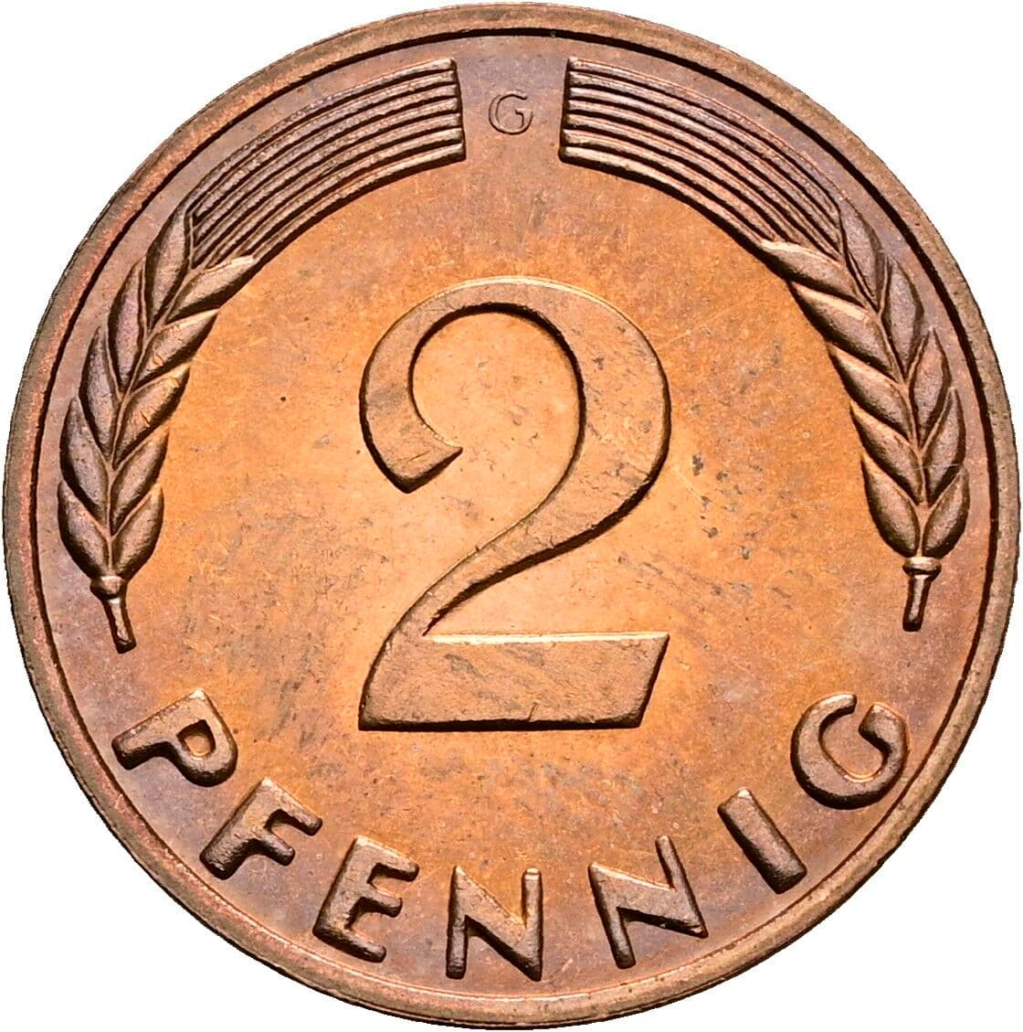 2 Pfennig 1965 G – Vorderseite