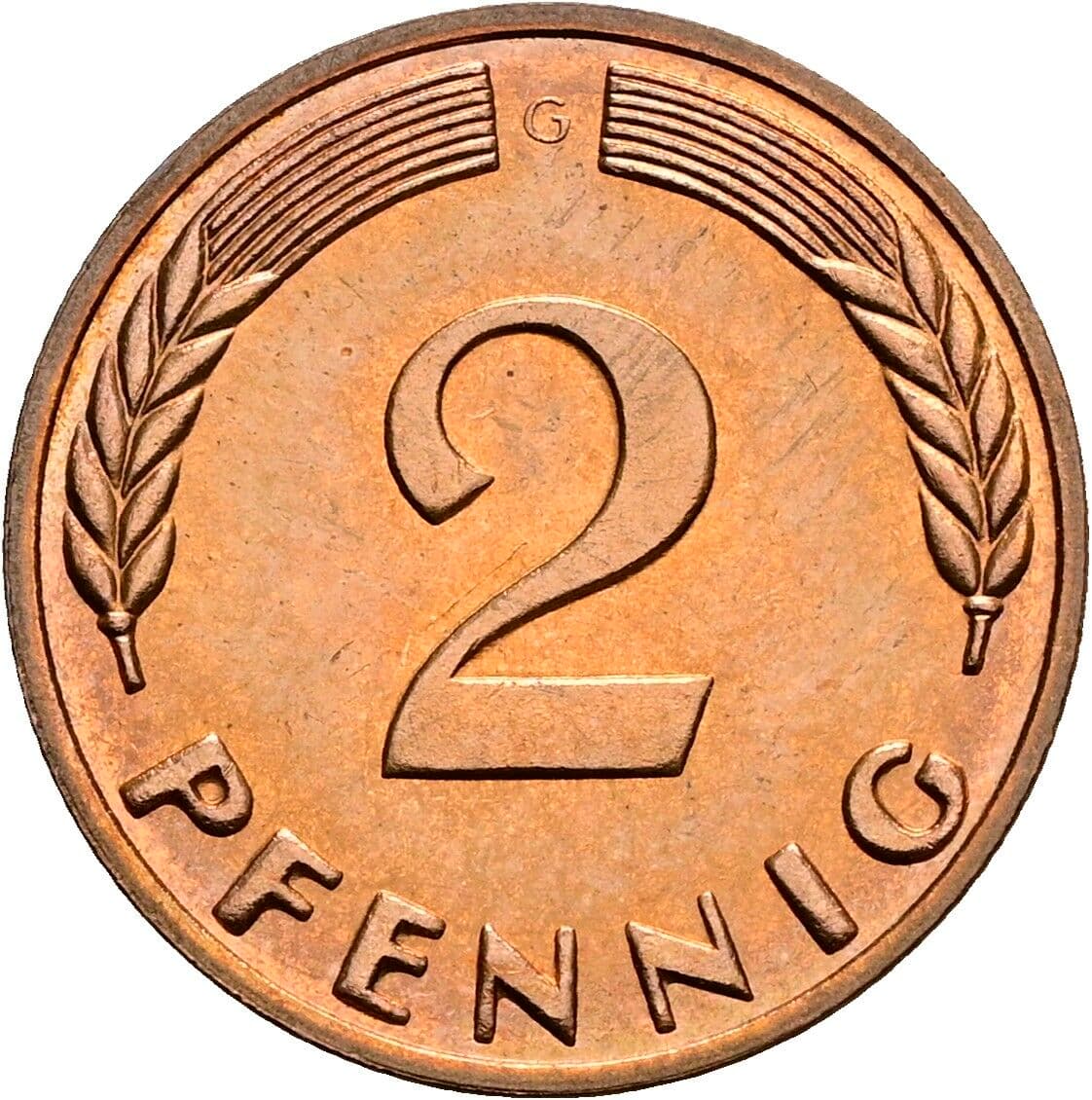 2 Pfennig 1965 G – Vorderseite