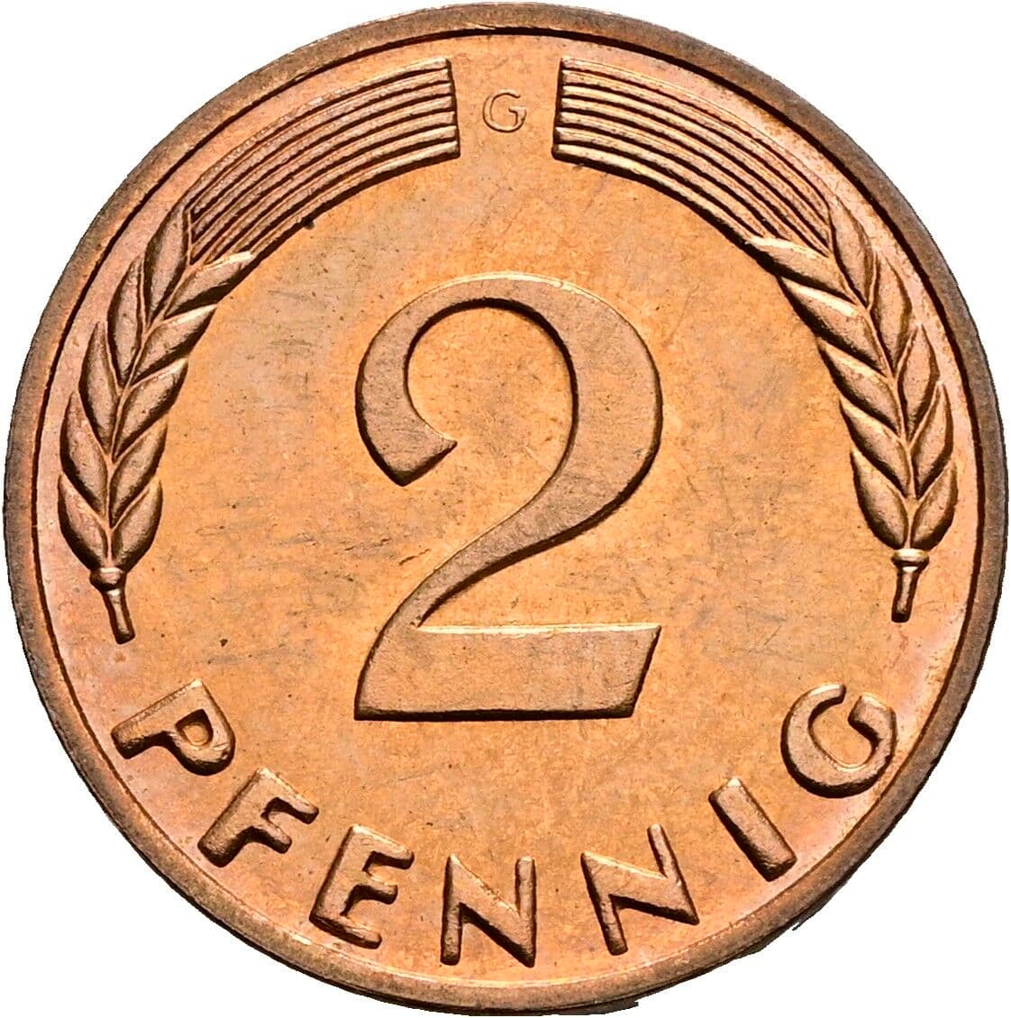 2 Pfennig 1965 G – Vorderseite