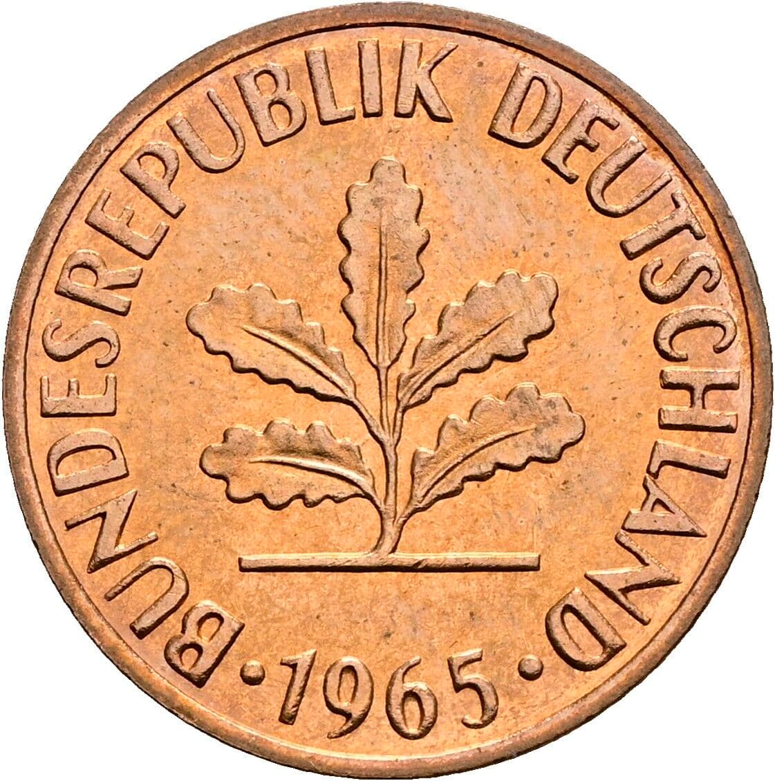 2 Pfennig 1965 G – Rückseite