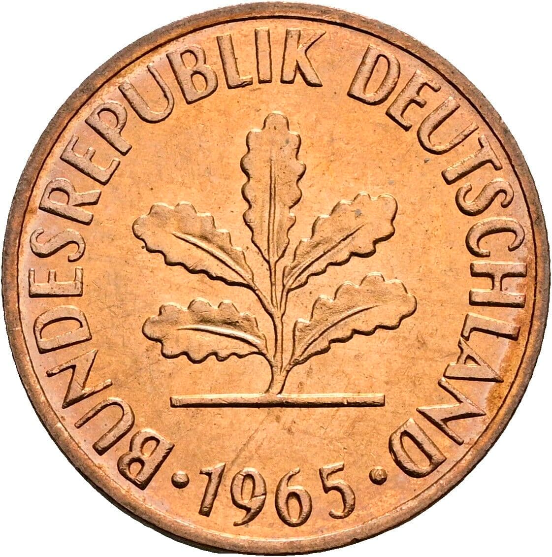 2 Pfennig 1965 G – Rückseite