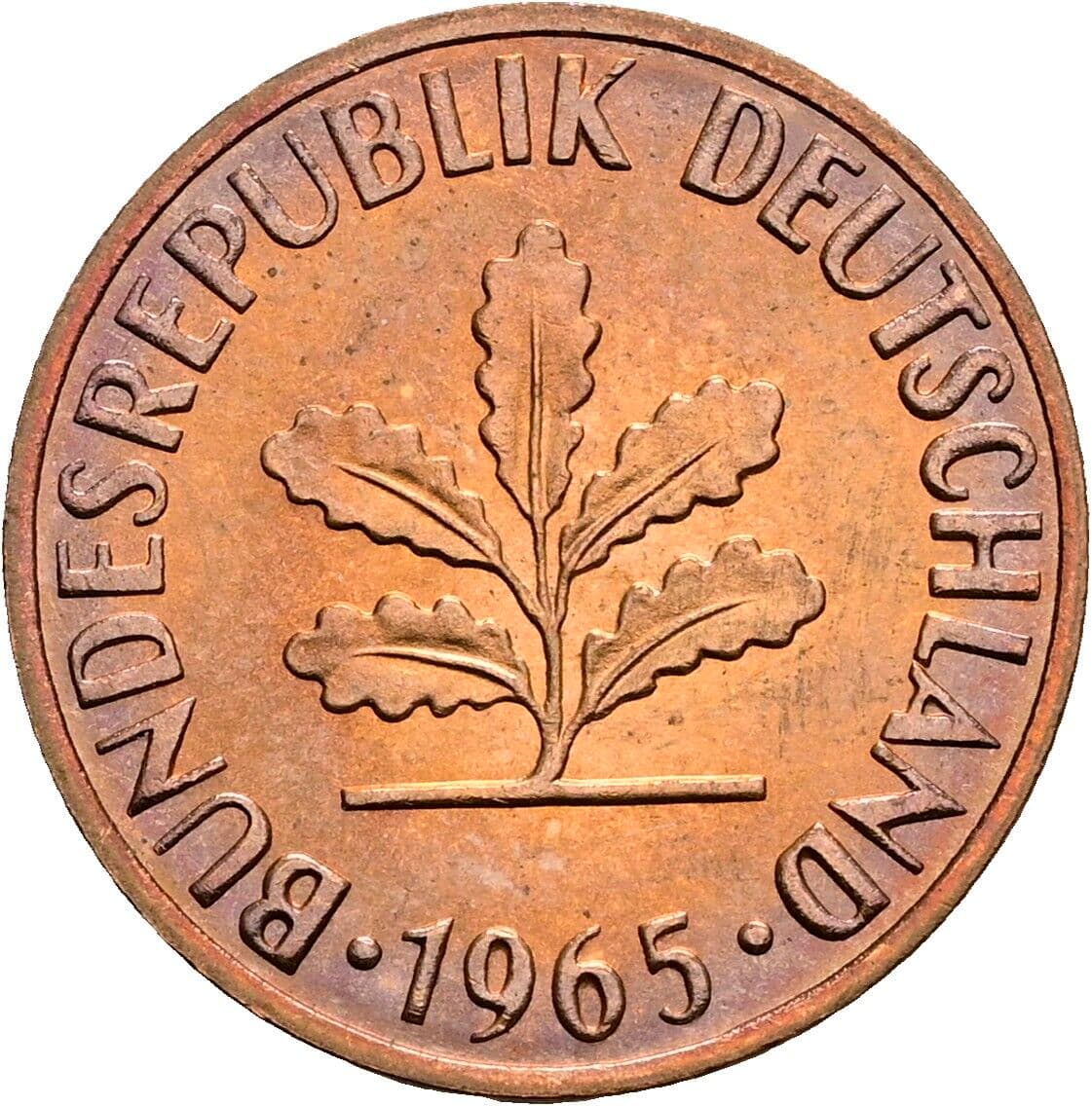 2 Pfennig 1965 G – Rückseite