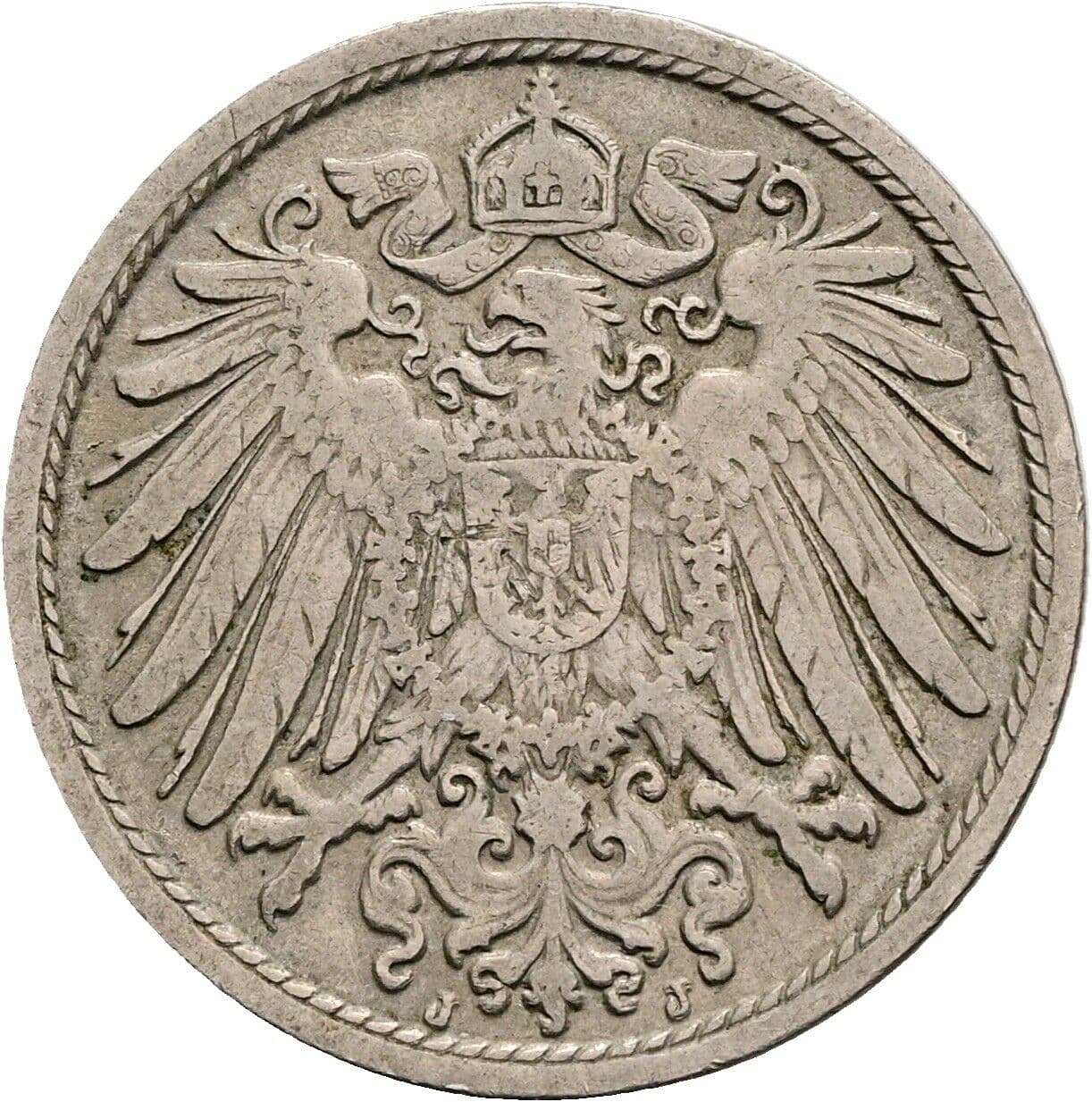 10 Pfennig 1906 J – Rückseite
