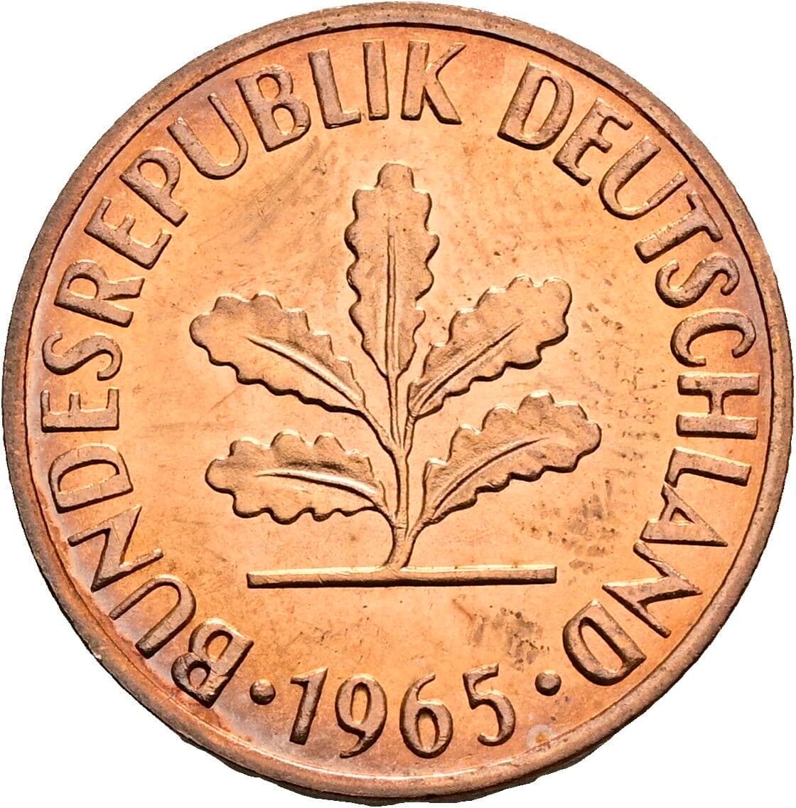 2 Pfennig 1965 G – Rückseite