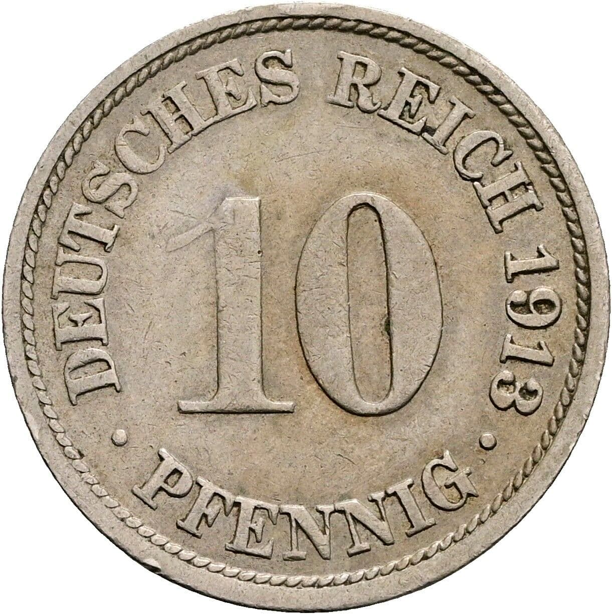 10 Pfennig 1913 F – Vorderseite