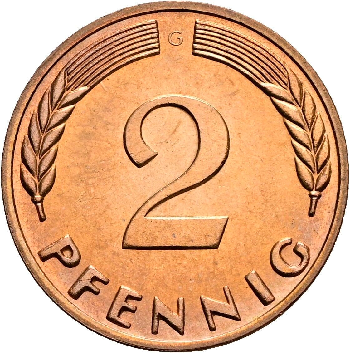 2 Pfennig 1965 G – Vorderseite