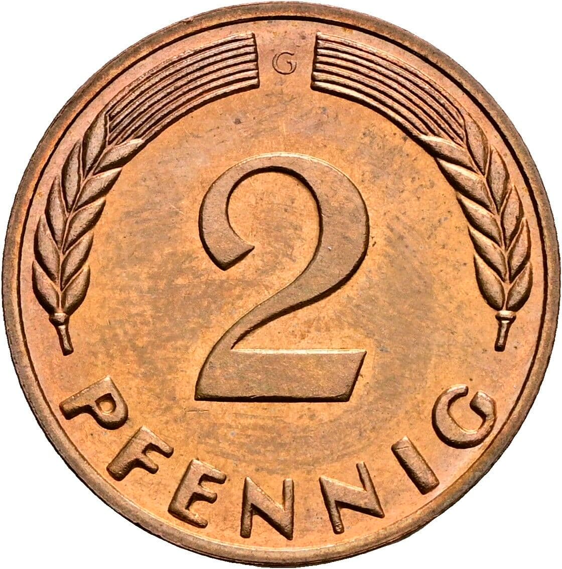 2 Pfennig 1965 G – Vorderseite