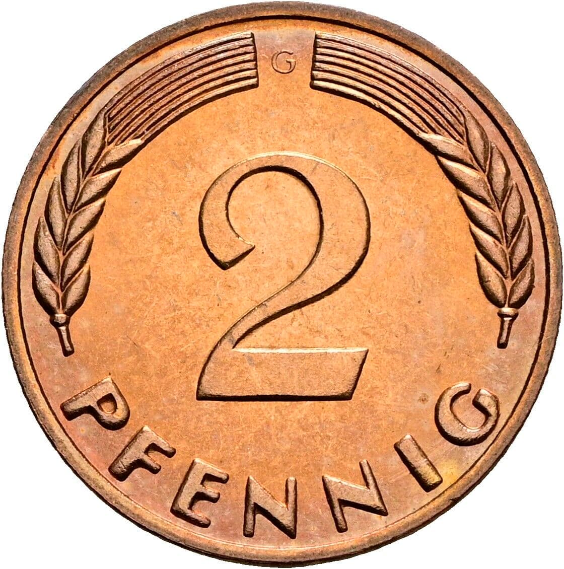 2 Pfennig 1965 G – Vorderseite
