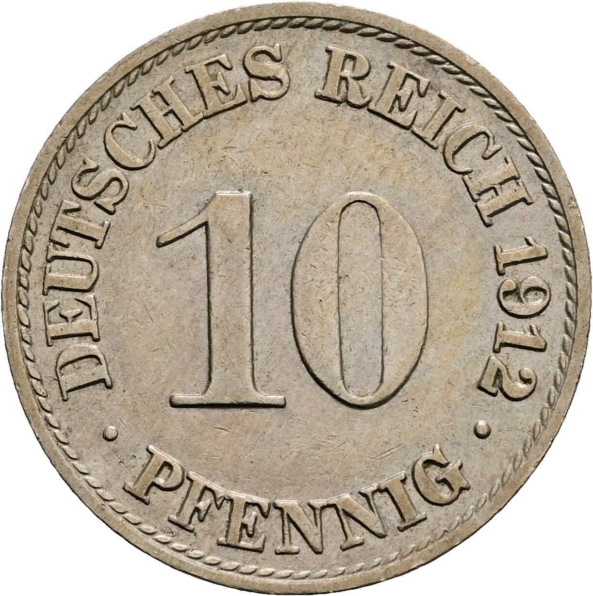 10 Pfennig 1912 A – Vorderseite