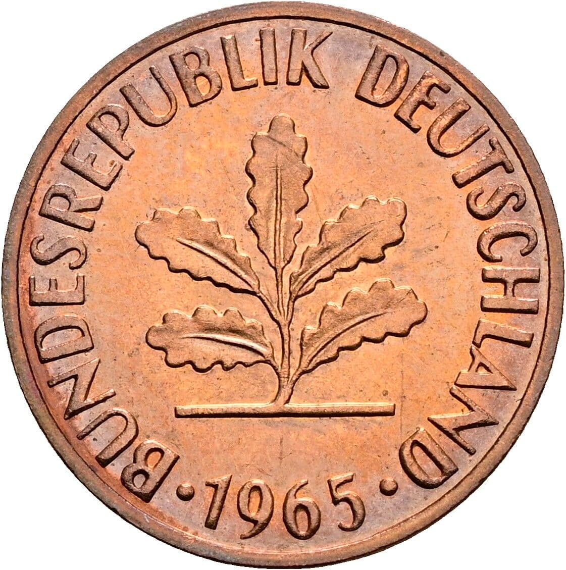 2 Pfennig 1965 G – Rückseite