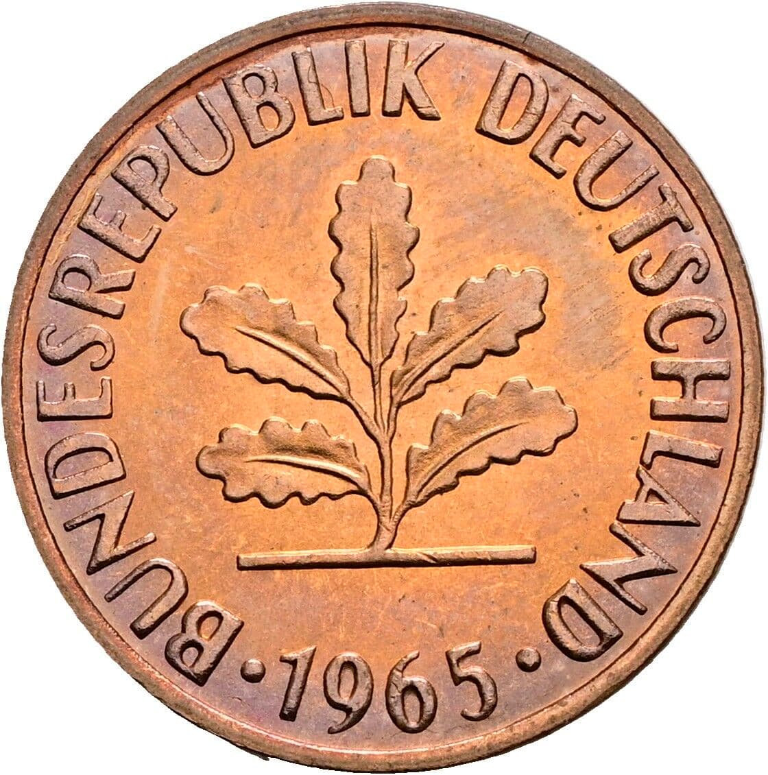 2 Pfennig 1965 G – Rückseite