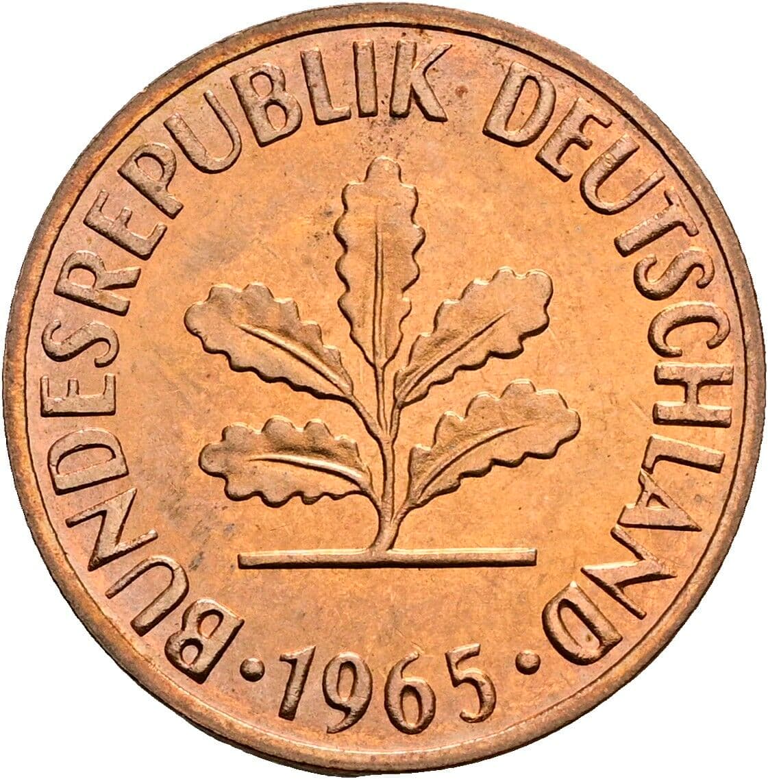 2 Pfennig 1965 G – Rückseite