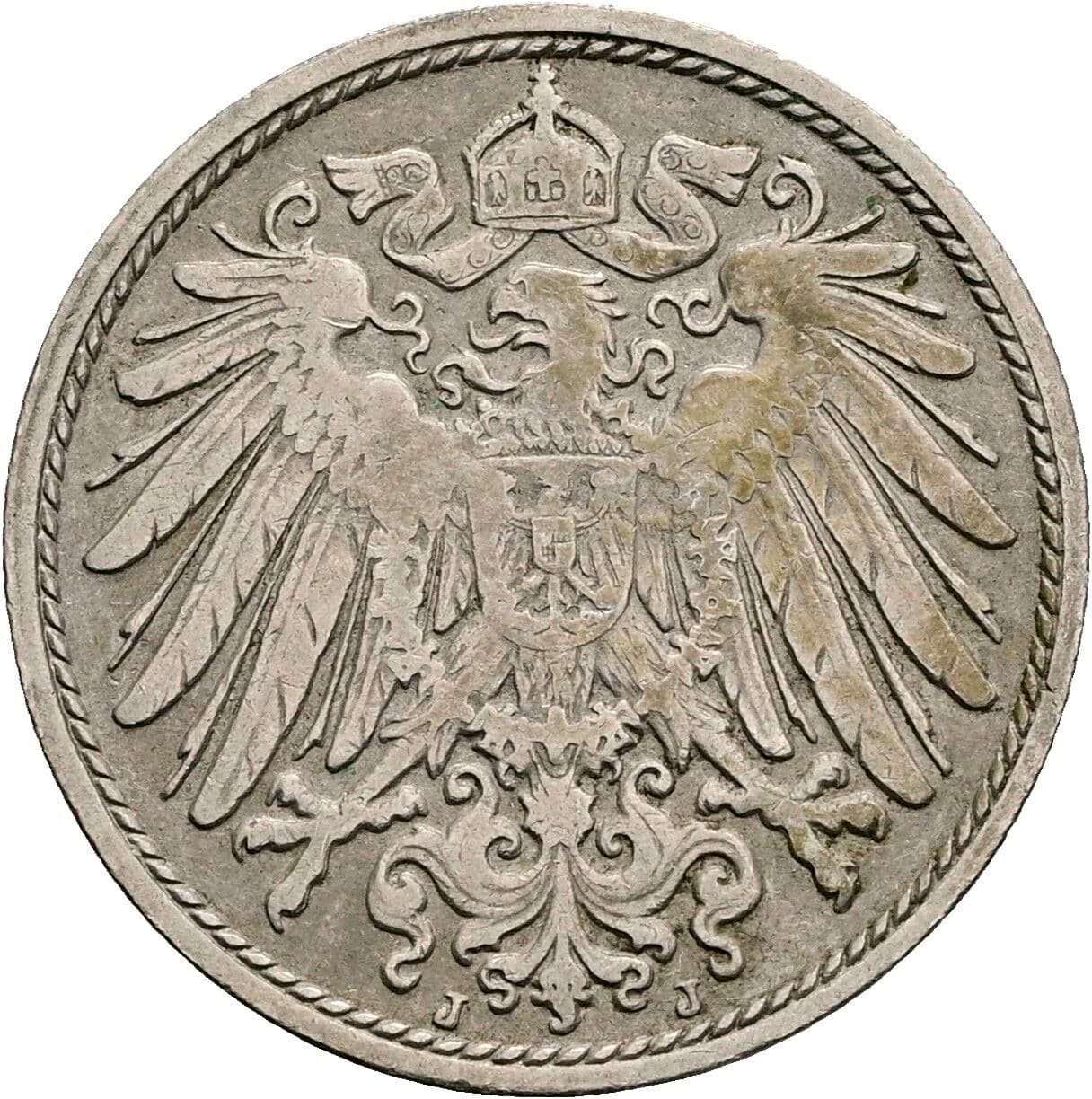 10 Pfennig 1906 J – Rückseite