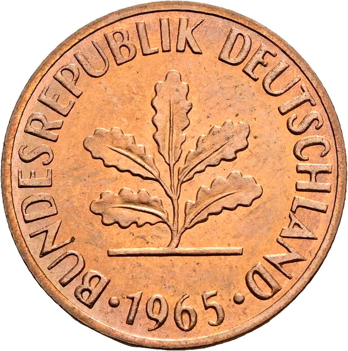 2 Pfennig 1965 G – Rückseite